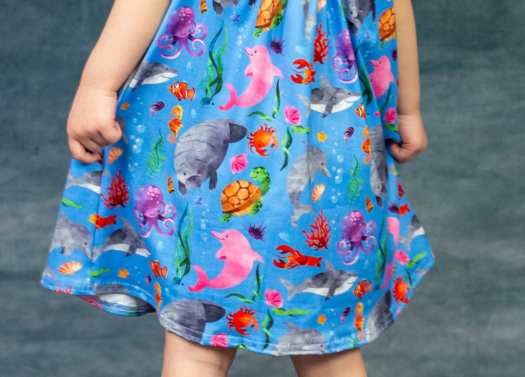 Sea Life Flutter Milk Silk Dress