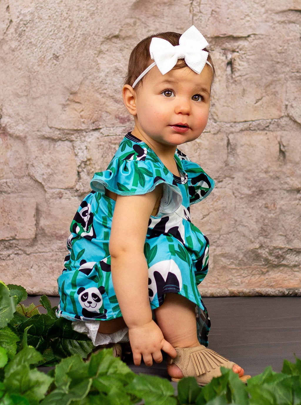 Bamboo Panda Milk Silk Flutter Dress