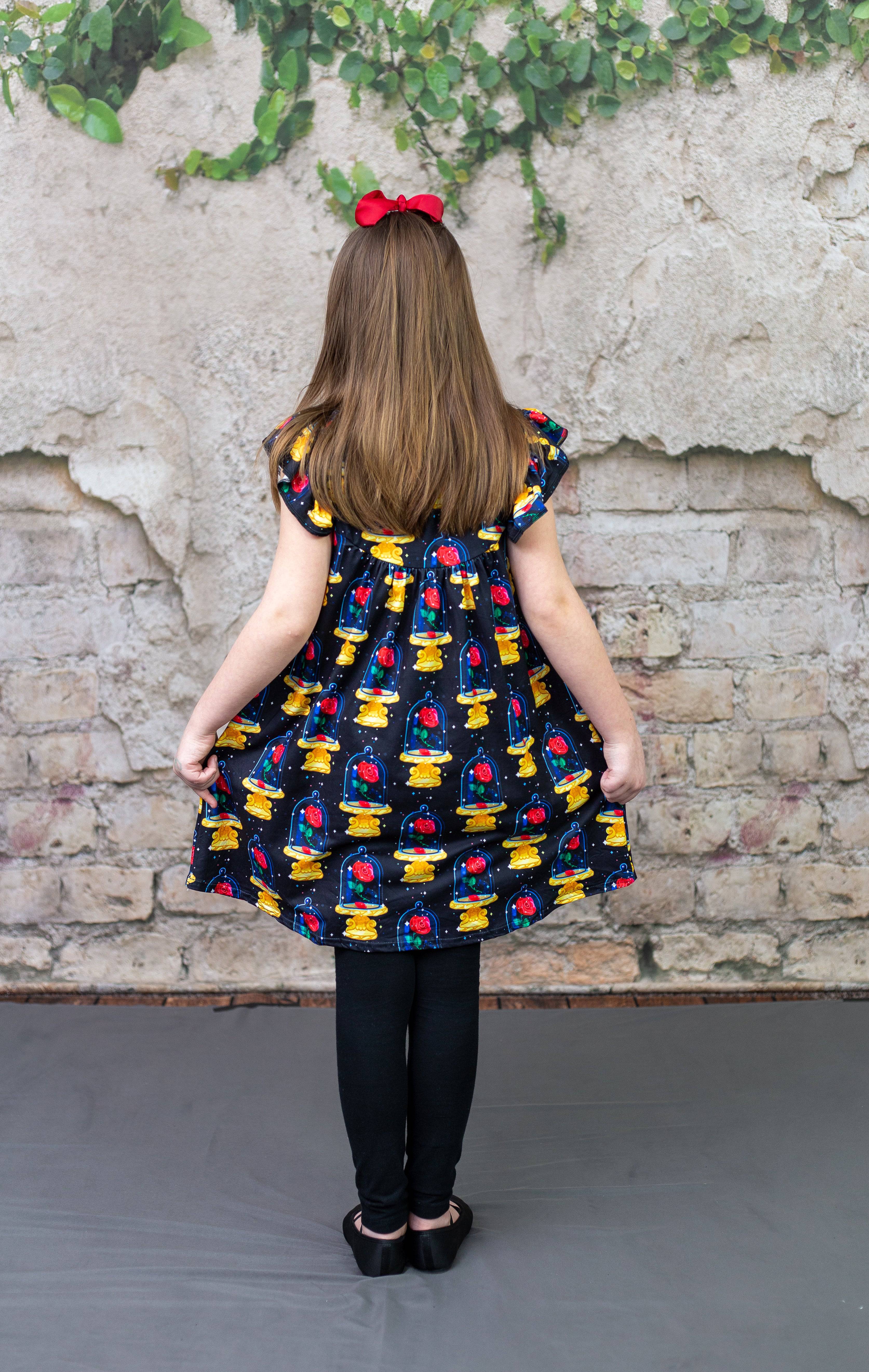 Enchanted Rose Milk Silk Flutter Dress
