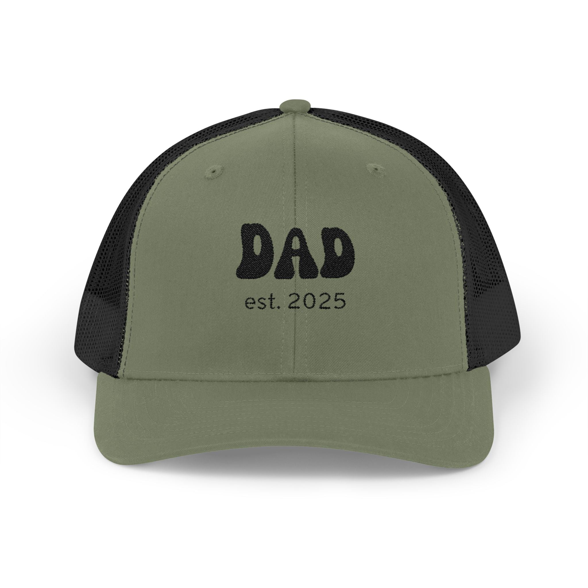 Dad Est. 2025 Snapback Trucker Cap, New Dad Gift, Father's Day Hat, Casual Summer Cap, Memorable Baby Announcement