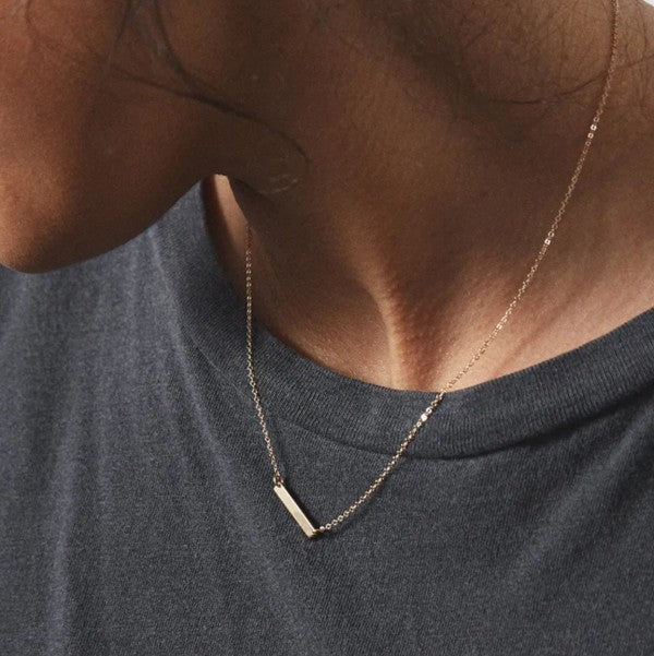 Fine Bar Necklace, Silver-Gold-Rose Gold