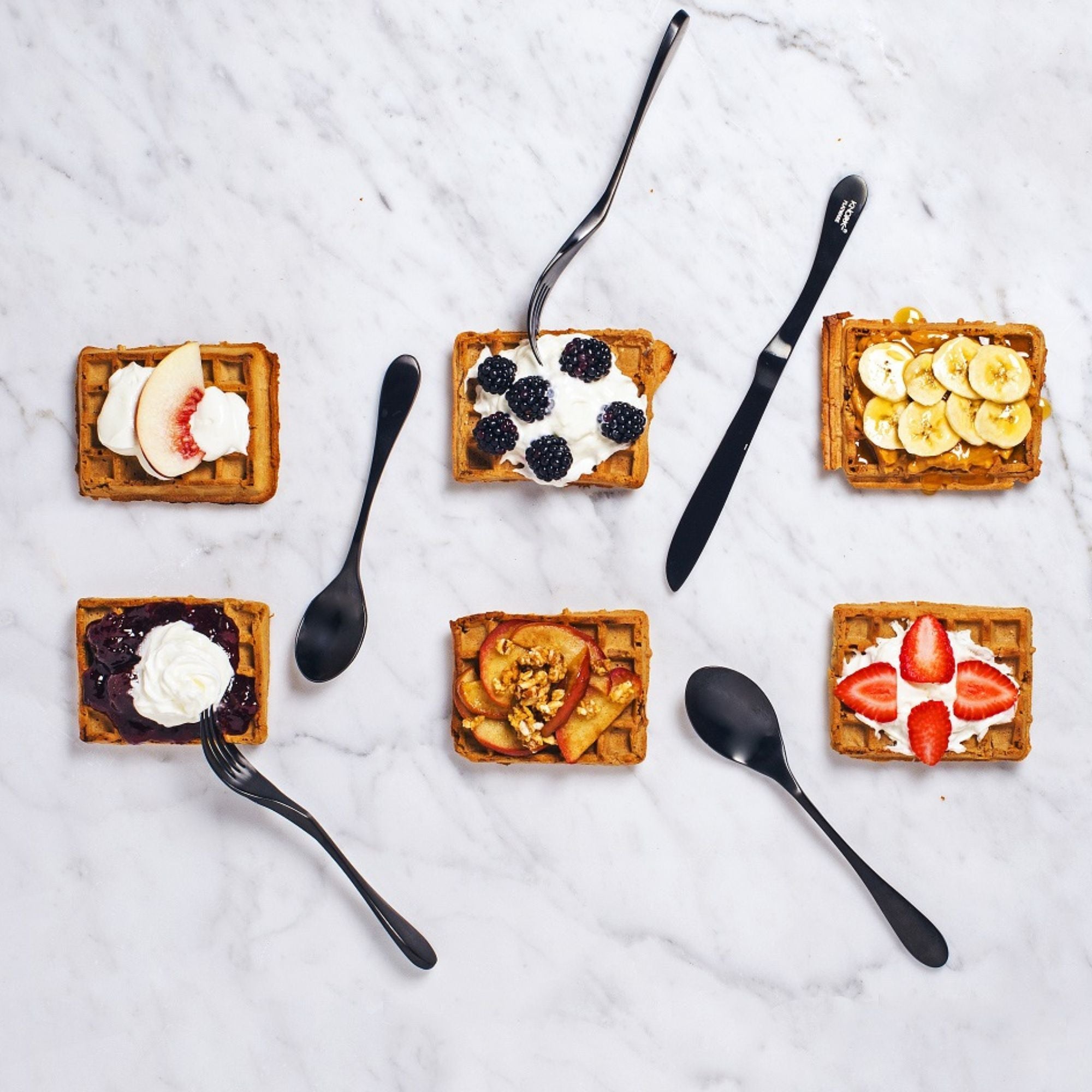 KNORK Coated 5-Piece Place Set, Matte Black