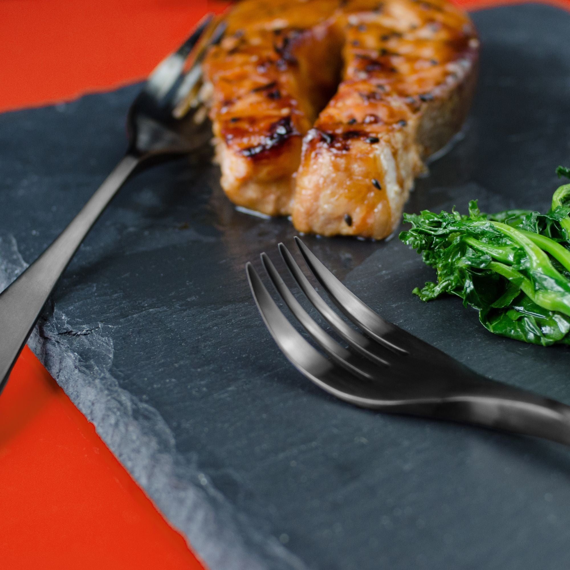 KNORK Coated 5-Piece Place Set, Matte Black