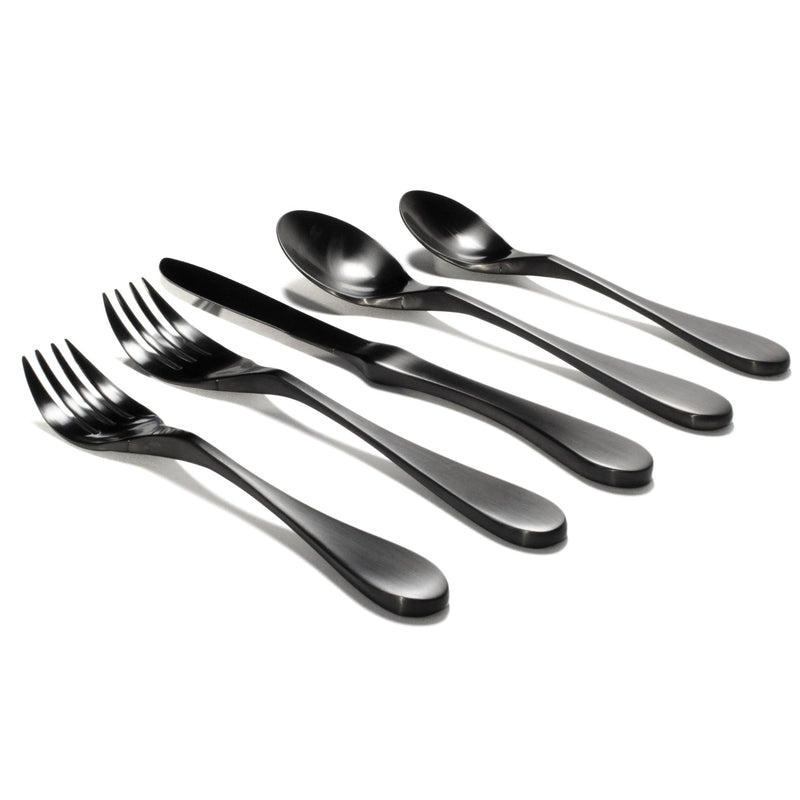 KNORK Coated 5-Piece Place Set, Matte Black