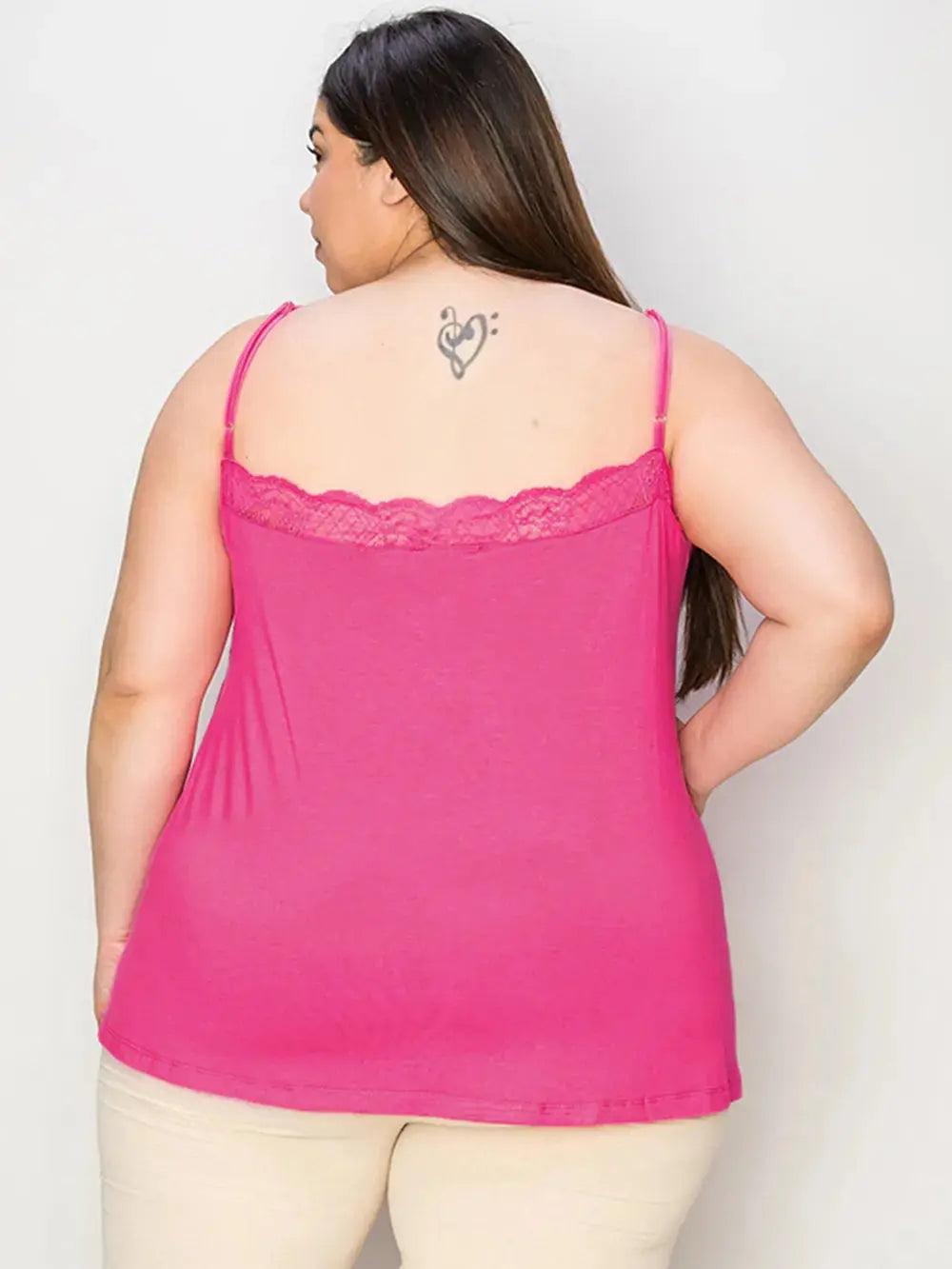 Basic Bae Lace Trim V Neck Cami Tank Top