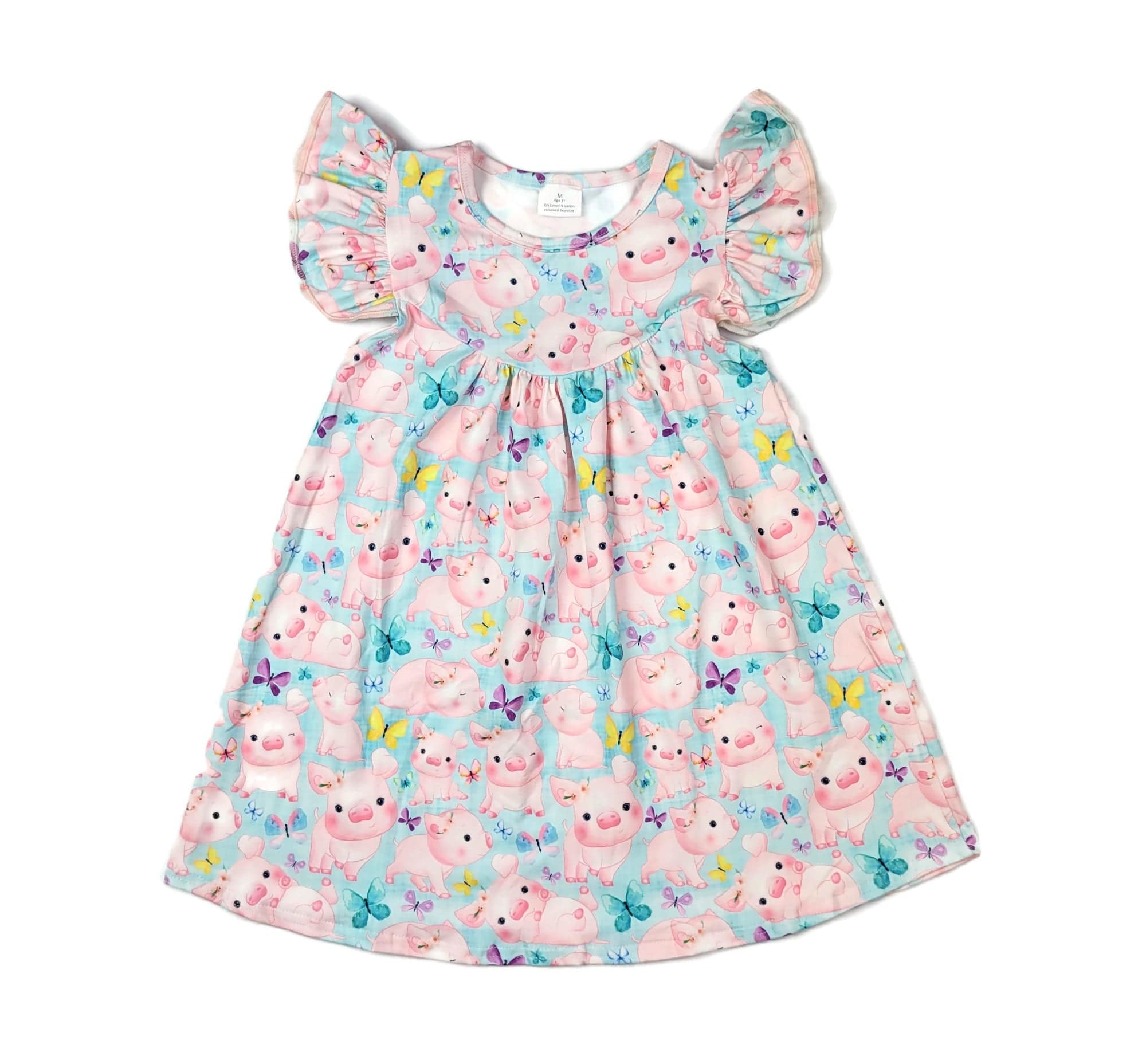 Floral Pig Milk Silk Flutter Dress