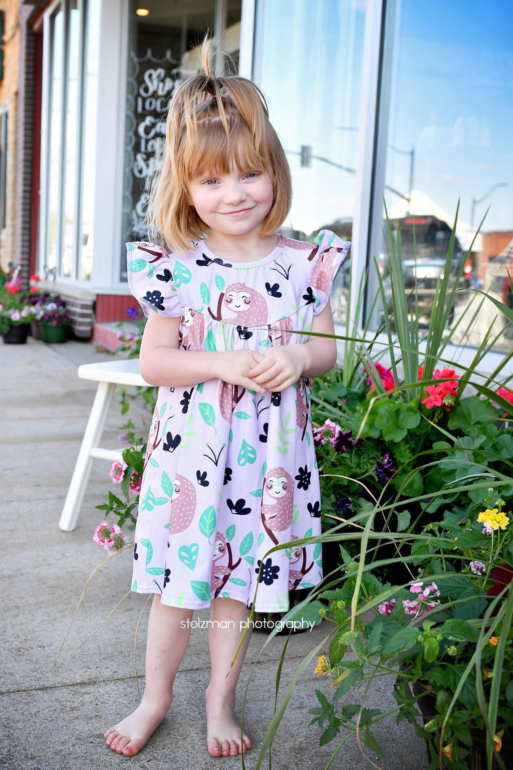 Sloth Milk Silk Flutter Dress