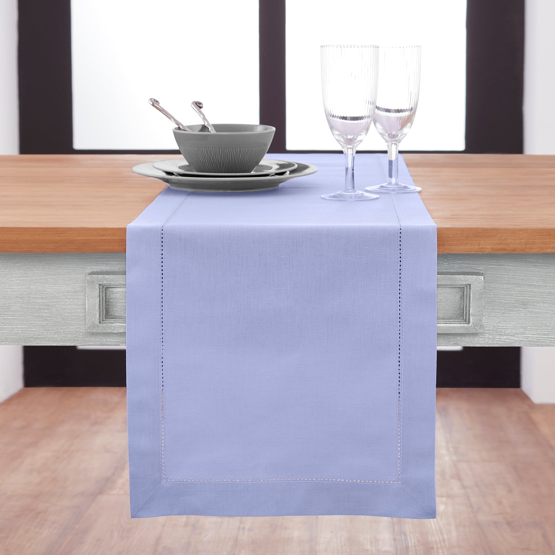 Cotton Linen Hemstitch Table Runner