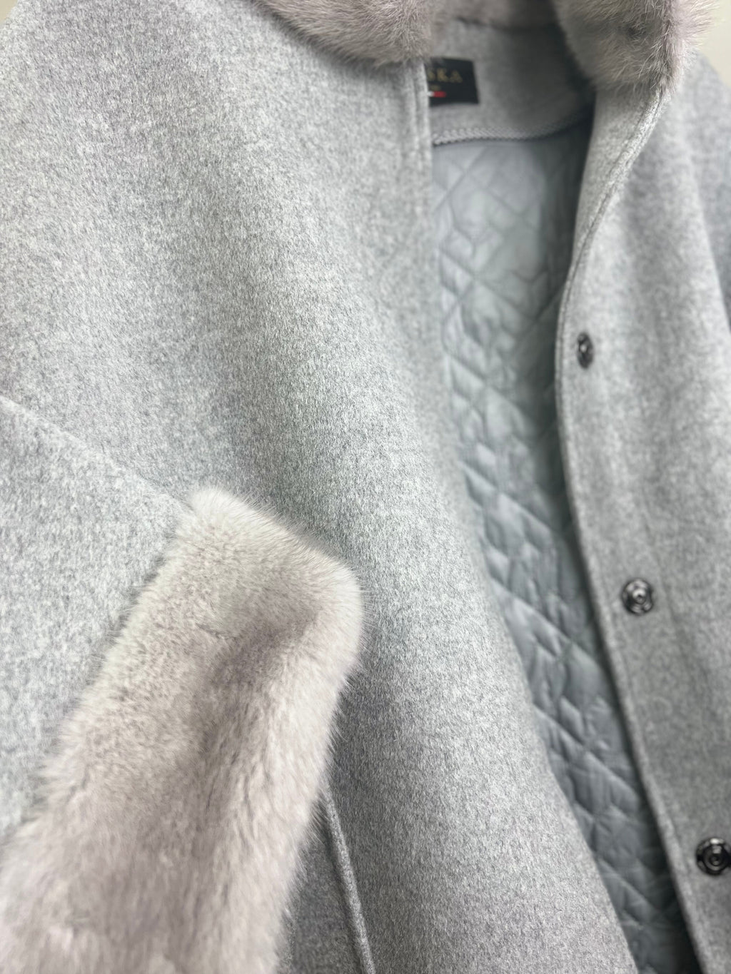 Genuine Scandinavian Mink Fur Virgin Wool Coat