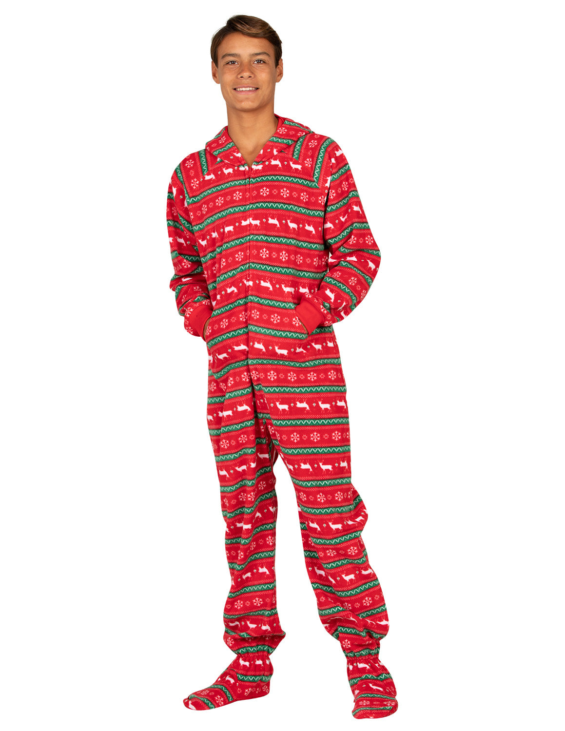 Nordic Christmas Kids Hoodie Fleece Onesie