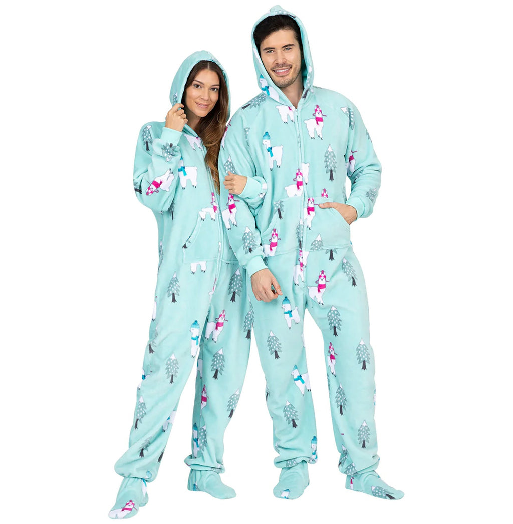 Family Matching Land Of Llamas Hoodie Chenille Onesie
