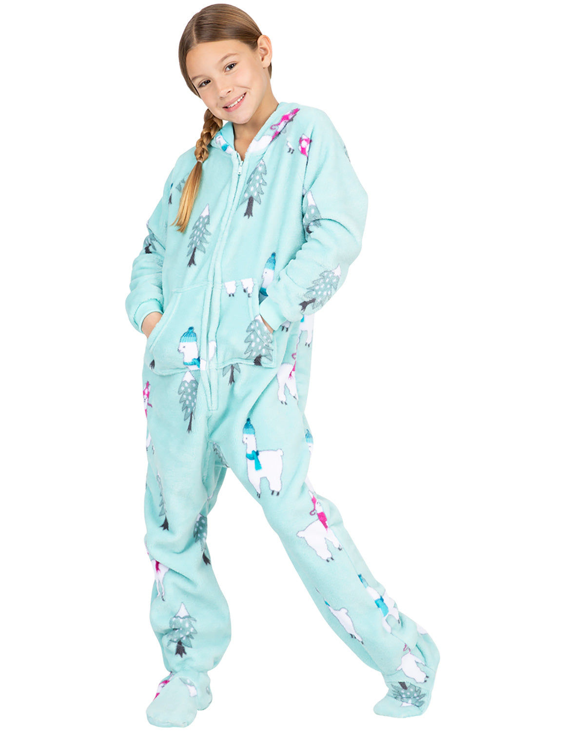 Land of Llamas Kids Hoodie Chenille Onesie