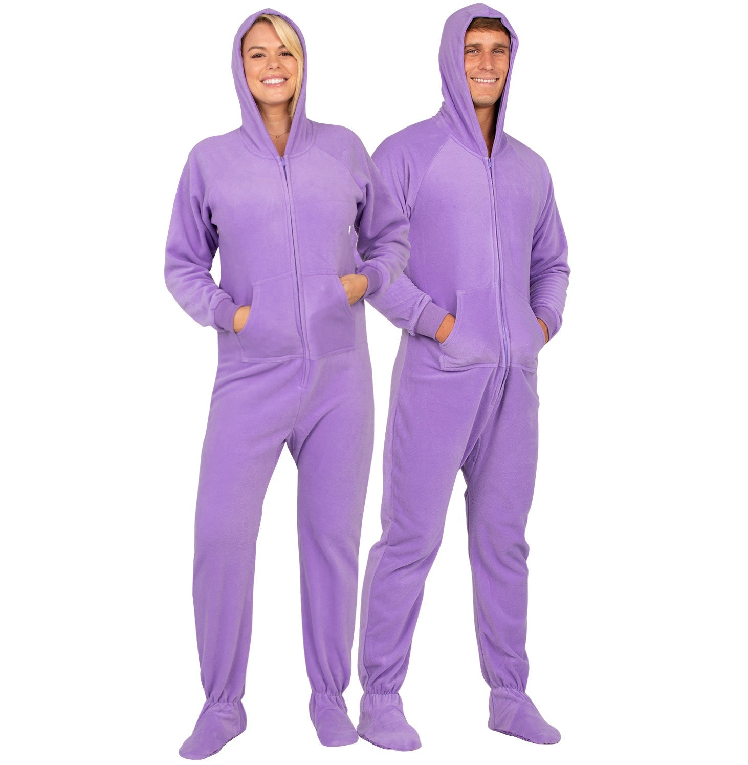 Family Matching Purple Rain Hoodie Fleece Onesie