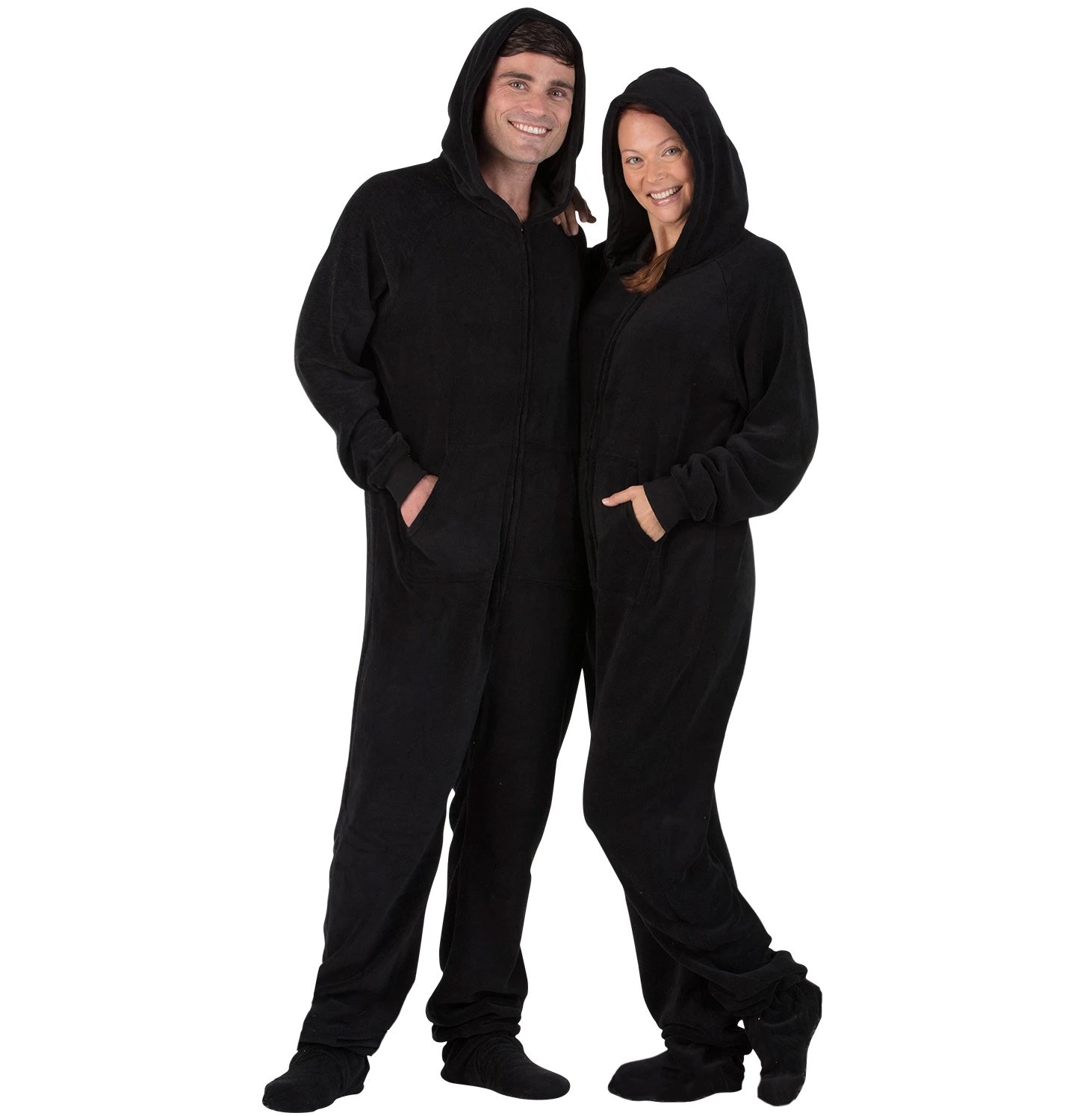 Family Matching Jet Black Hoodie Chenille Onesie