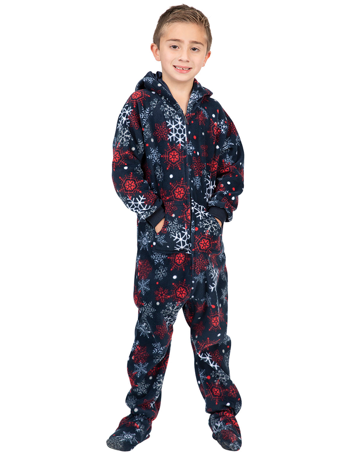 Winter Whiteout Kids Hoodie Fleece Onesie