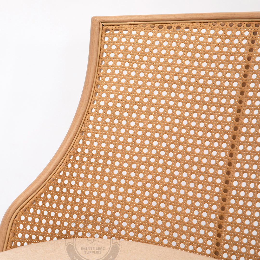 ASILAH Beige Rattan Swivel Dining Chair
