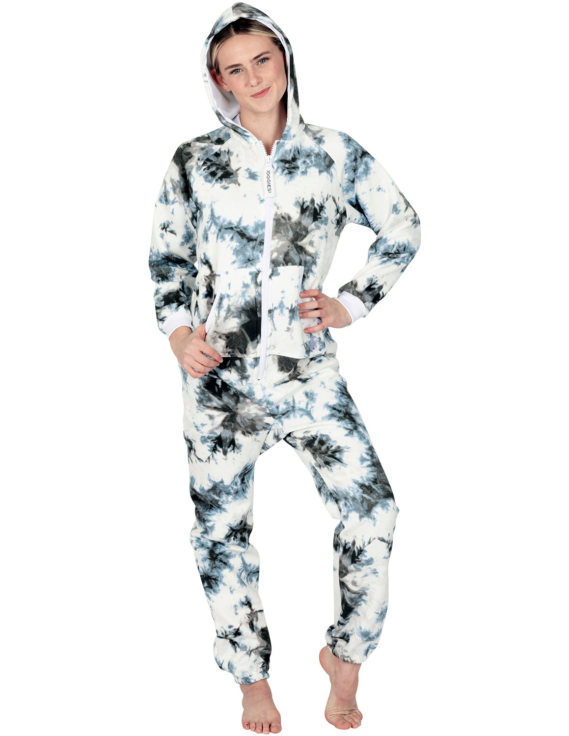 Tie Dye Black Kids Footless Hoodie Onesie