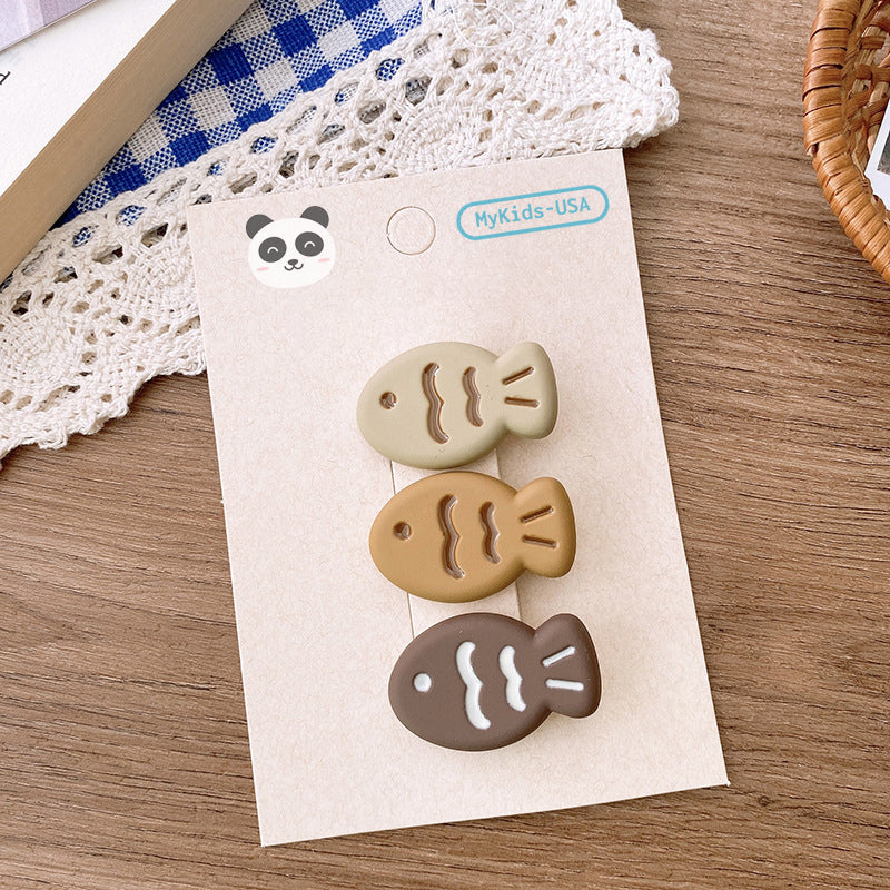 Cute Cartoon Tri-Colored Taiyaki Hair Clip: Adorable Hair Accessory For Children And Teens