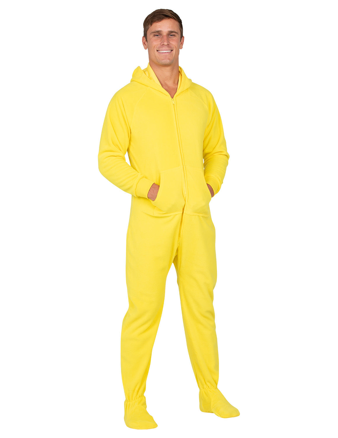 Lemon Yellow Adult Hoodie Fleece Onesie