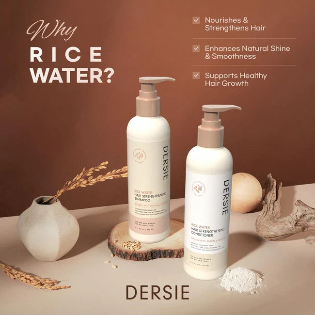 DERSIE Rice Water Hair Strengthening Shampoo & Conditioner