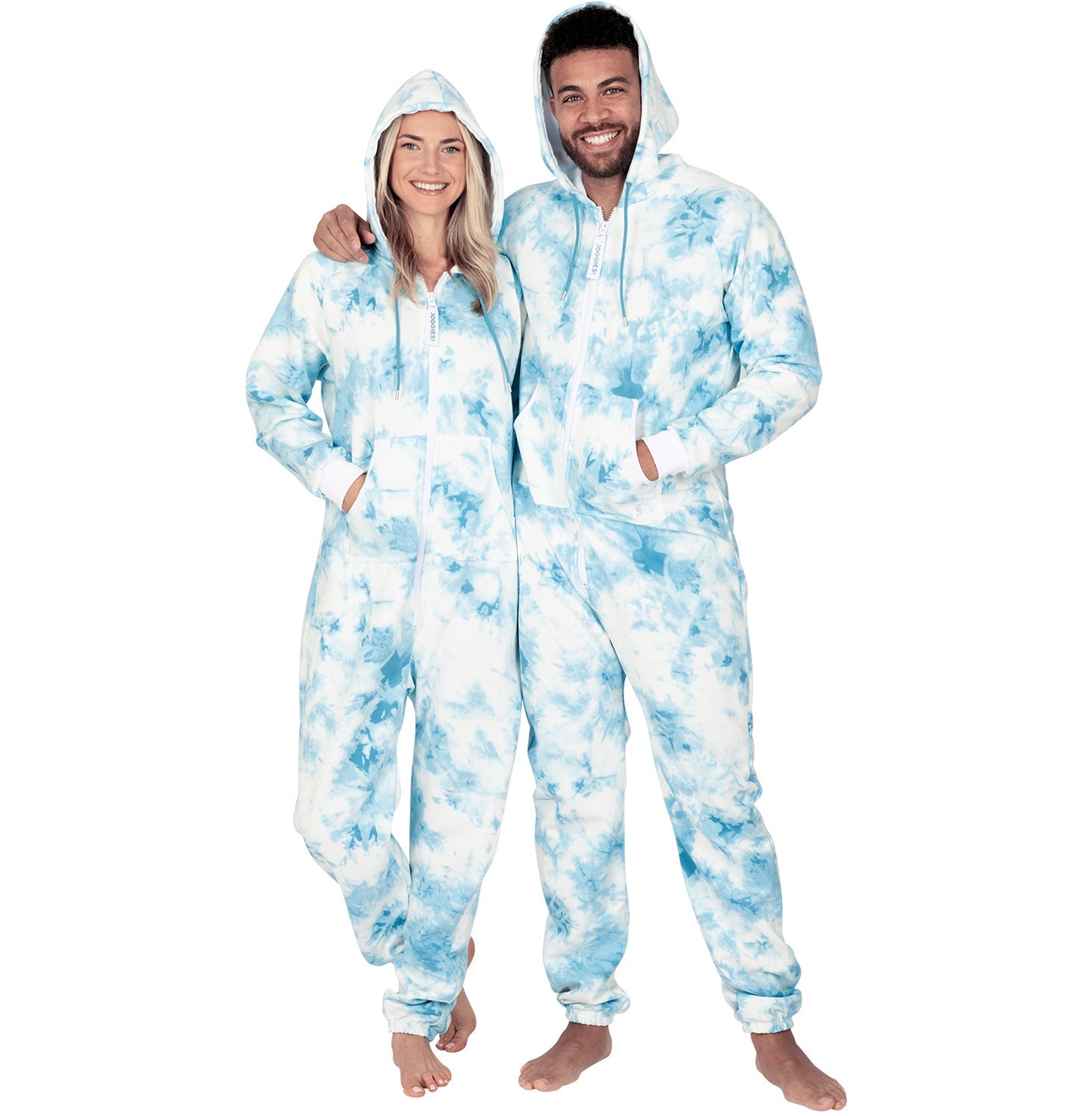 Family Matching Tie Dye Blue Hoodie Onepiece Onesie