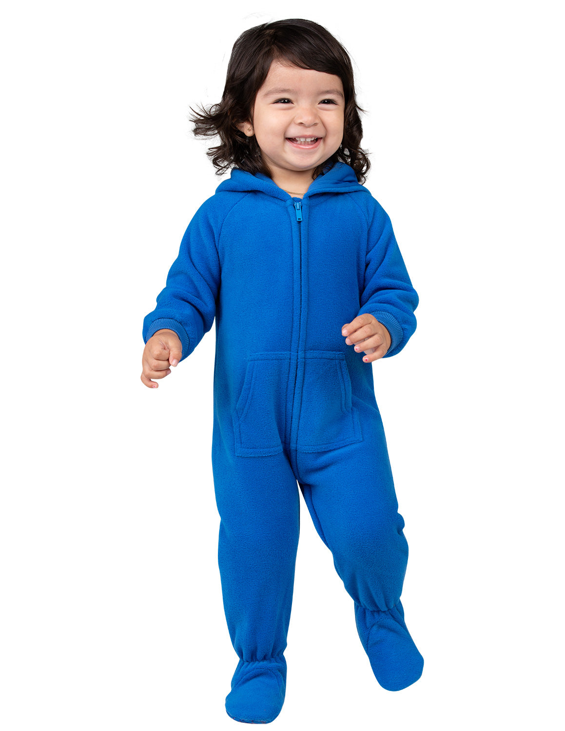 Brilliant Blue Infant Hoodie Fleece Onesie