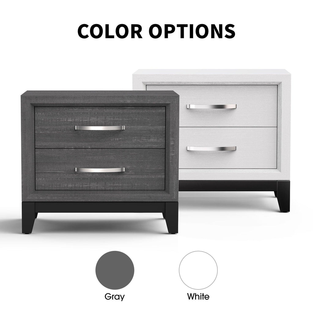 Furniture of America Lucien Modern Wood Nightstand with 2 Drawers
