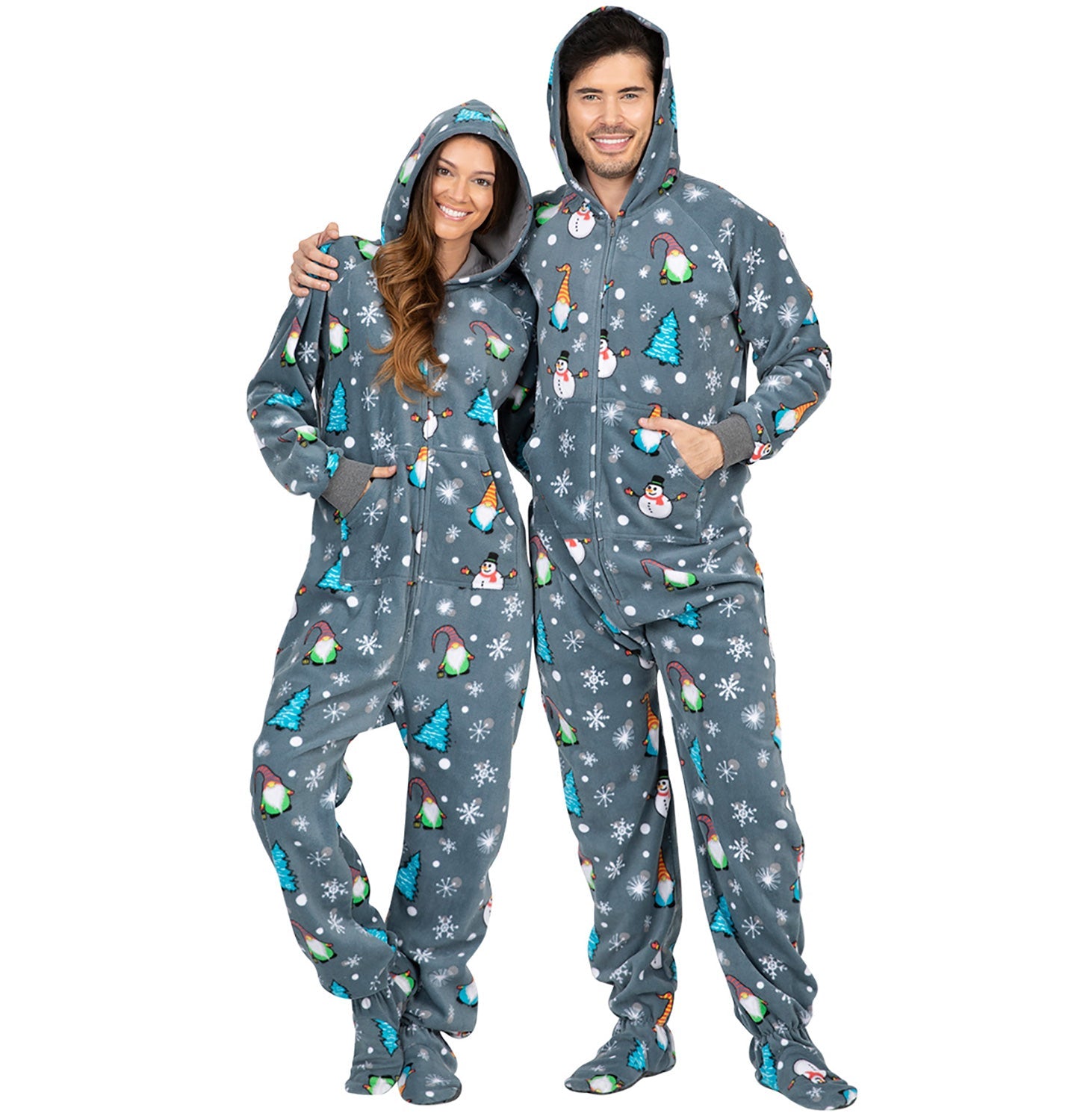 Family Matching Gnomes Greeting Hoodie Fleece Onesie