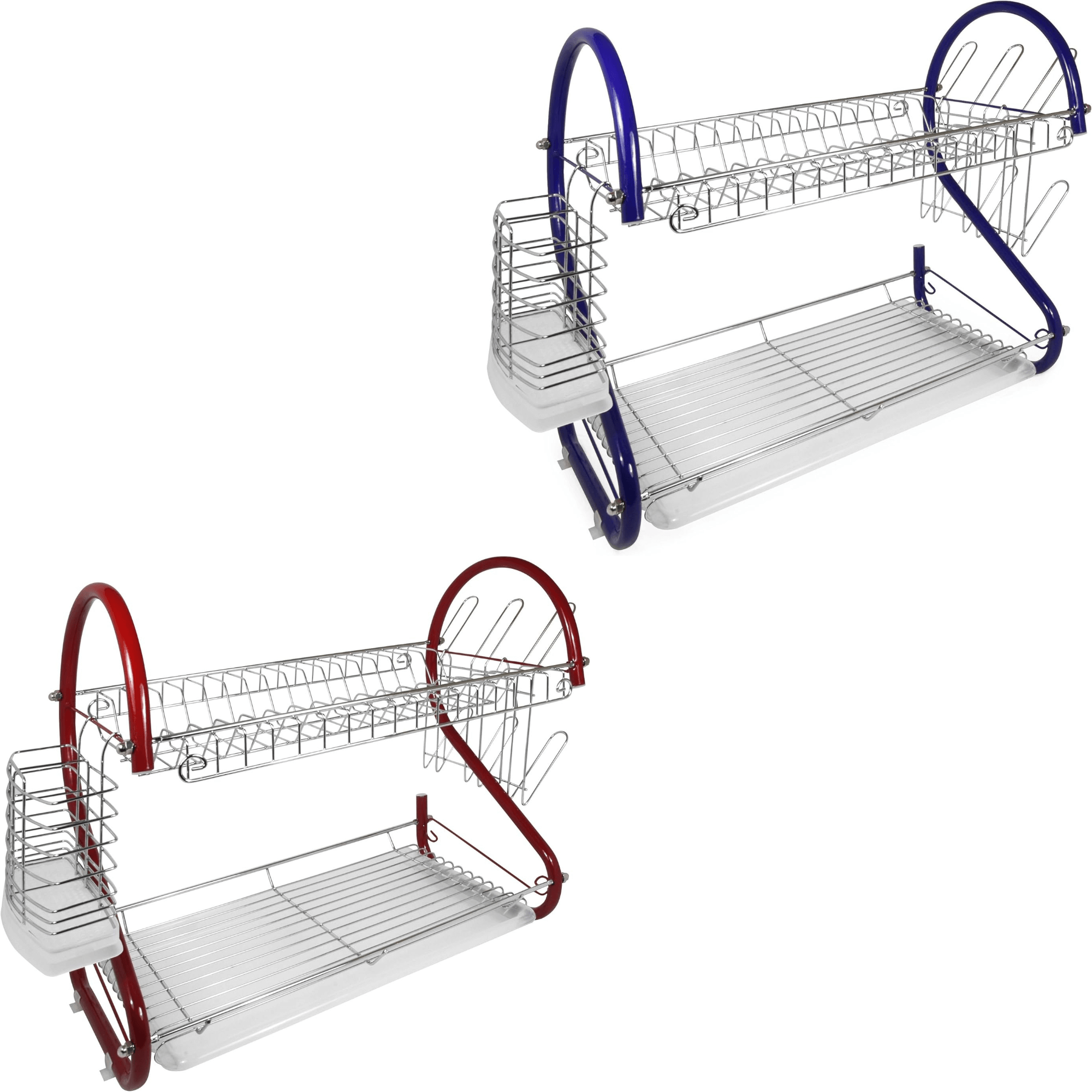 Better Chef 16" 2-Level Colored-Chrome-Plated S-Shaped Dish Rack