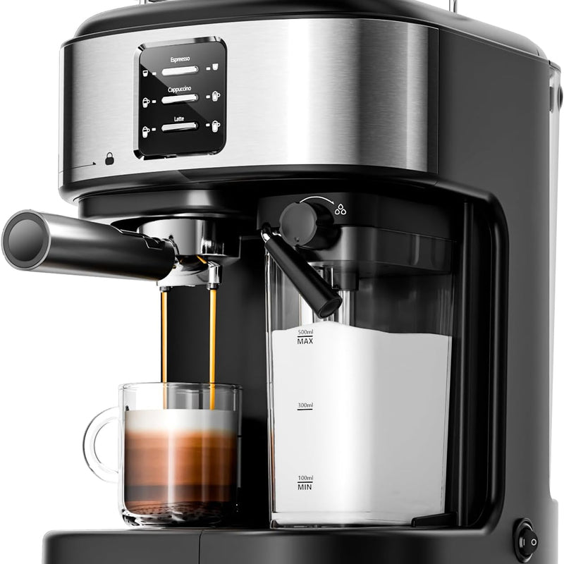 3 in 1 Professional Espresso Maker with Dual Heating System & Capsule Compatible CM8011