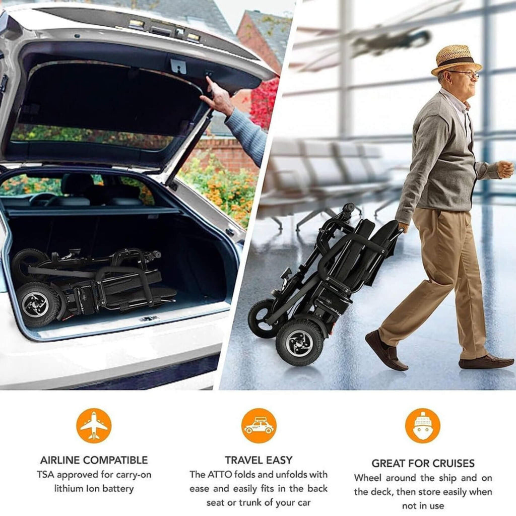 EZG 3-Wheel Electric Heavy Duty Lightweight Powered Mobility Scooter For Adults, 280LBS (SAK47361)