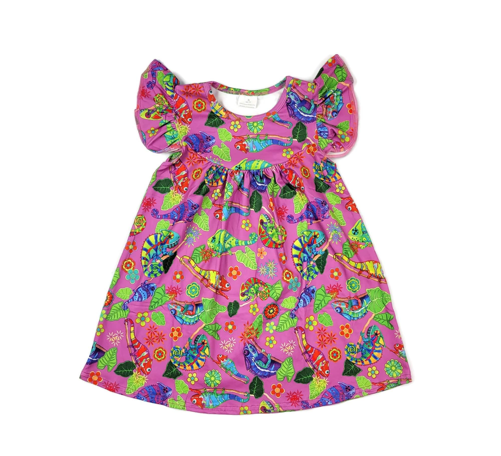Chameleon Milk Silk Flutter Dress