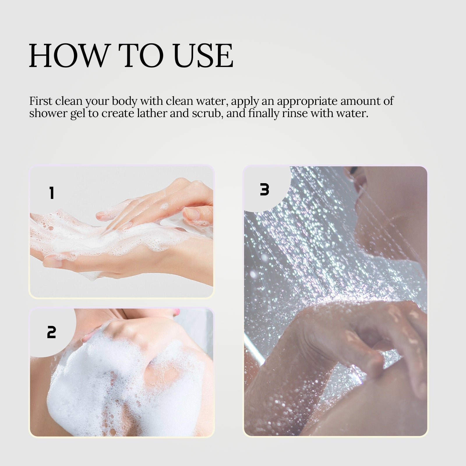Niacinamide Scented Shower Gel, Body Cleans Corneous Brighten Skin Tone Delicate Pore Moisturize Repair