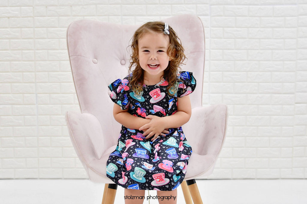 Magical Teacup Milk Silk Flutter Dress