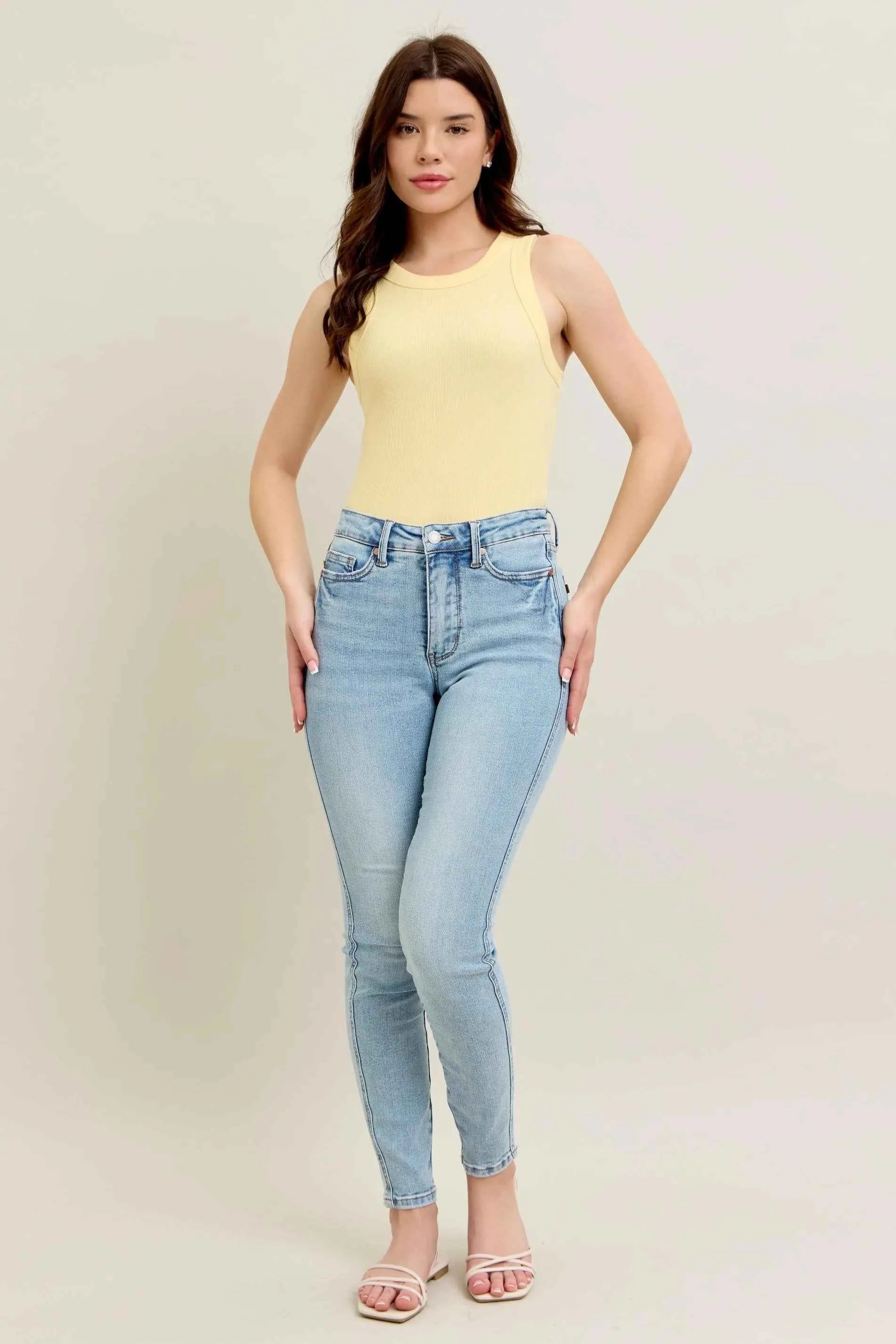 Judy Blue Full Size Mr Tummy Control Vintage Wash Skinny Women's Jeans Plus Size