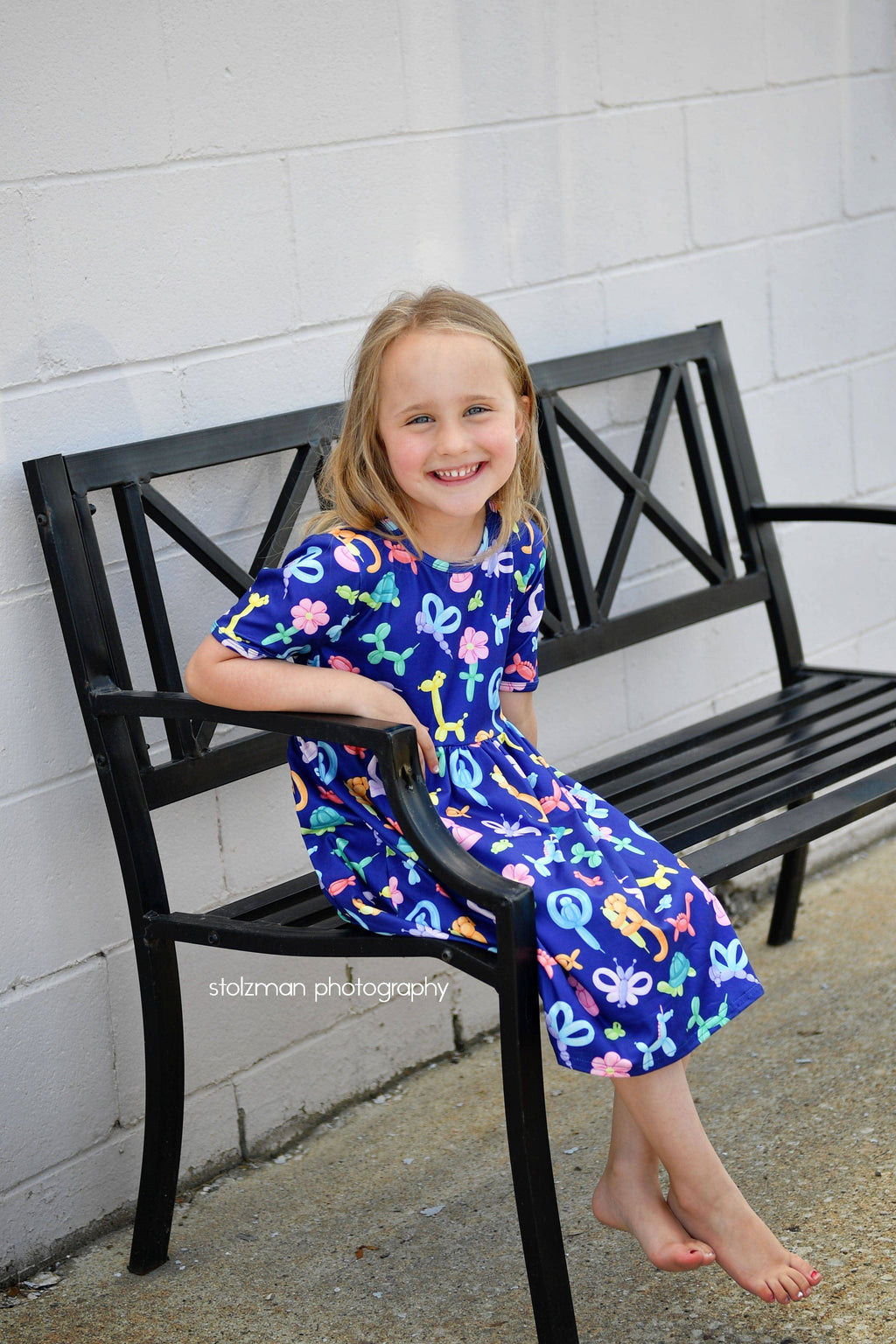Balloon Animal Short Sleeve Milk Silk Dress