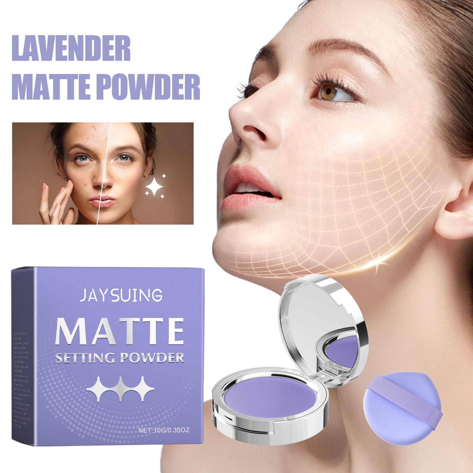 Matte Finishing Powder, Natural Lasting Concealer Oil Control Light Light And Easy To Remove Makeup Finishing Powder