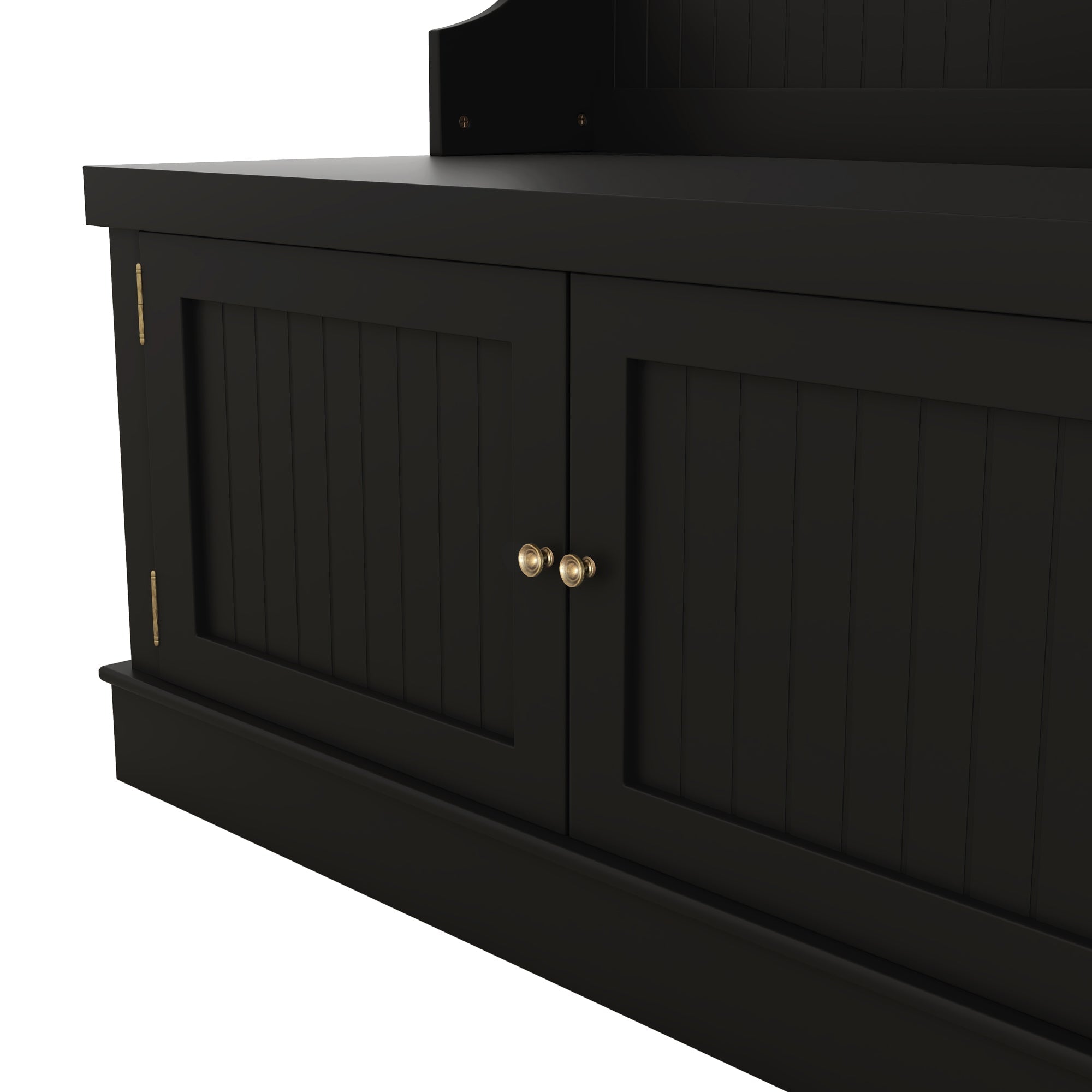 Hall Tree with Storage Shoe Bench for Entryway and Hallway 4-in-1 Design Coat Racks with 4 Hooks for Living Room Black