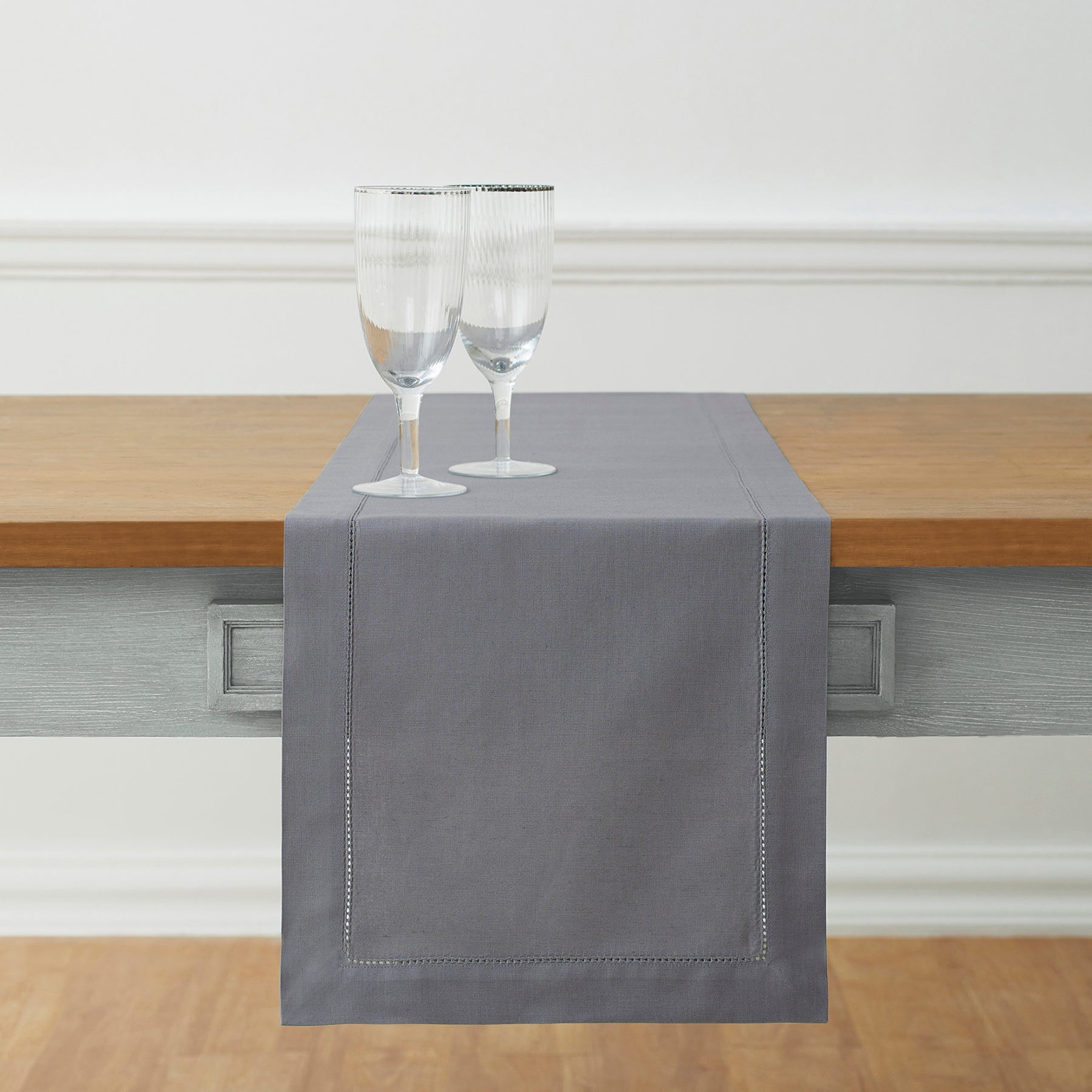 Cotton Linen Hemstitch Table Runner