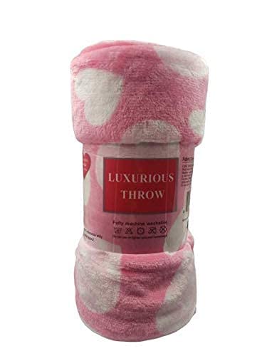 Decor&More Amor Eterno Be Mine Love Collection Valentine's Day Heart Ultra Plush Throw Blanket (50" x 60") -