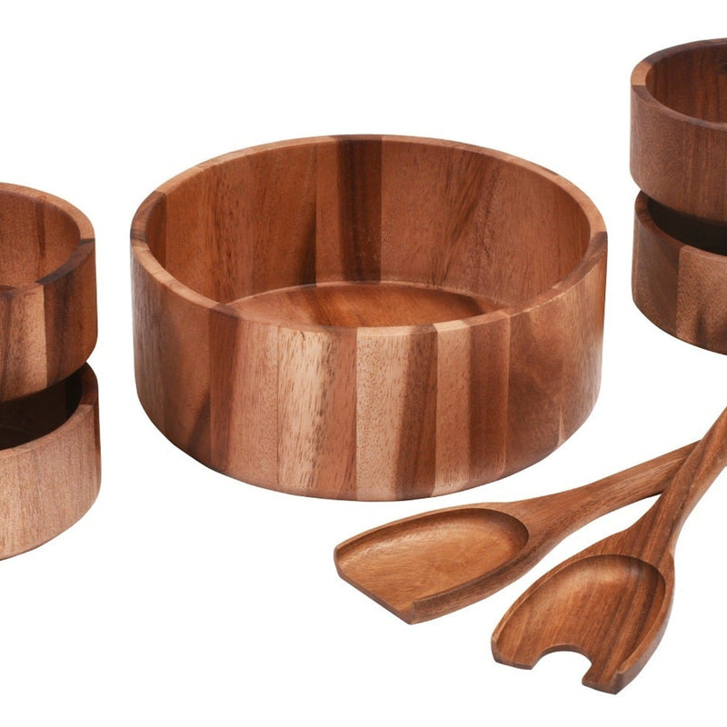 Large Salad Bowl with Servers and 4 Individuals - 327B7