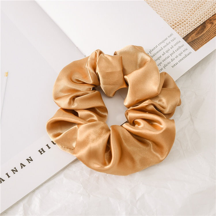Women Silk Scrunchie Elastic Handmade Multicolor Hair Band Ponytail Holder Headband Hair Accessories 1PC Satin Silk Solid Colo