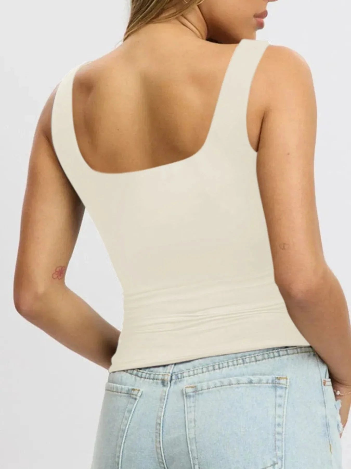 Women's Square Neck Wide Strap Tank Top