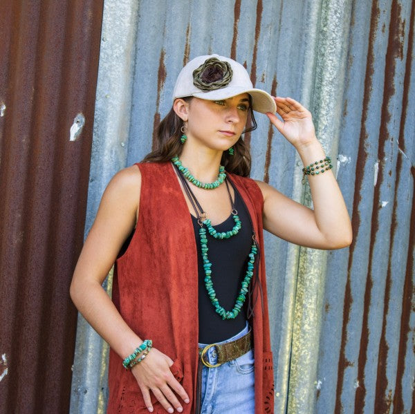 Natural Turquoise Stacked Gemstone Earrings