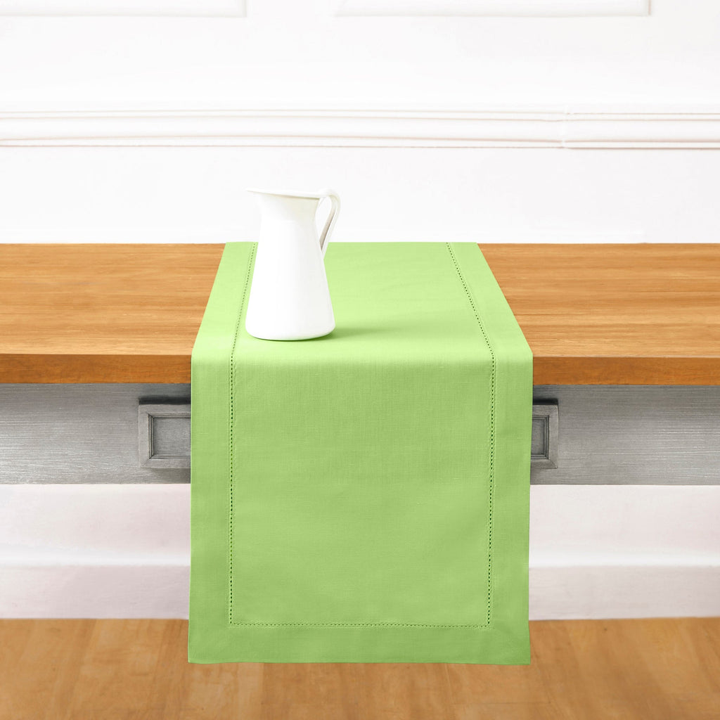 Cotton Linen Hemstitch Table Runner