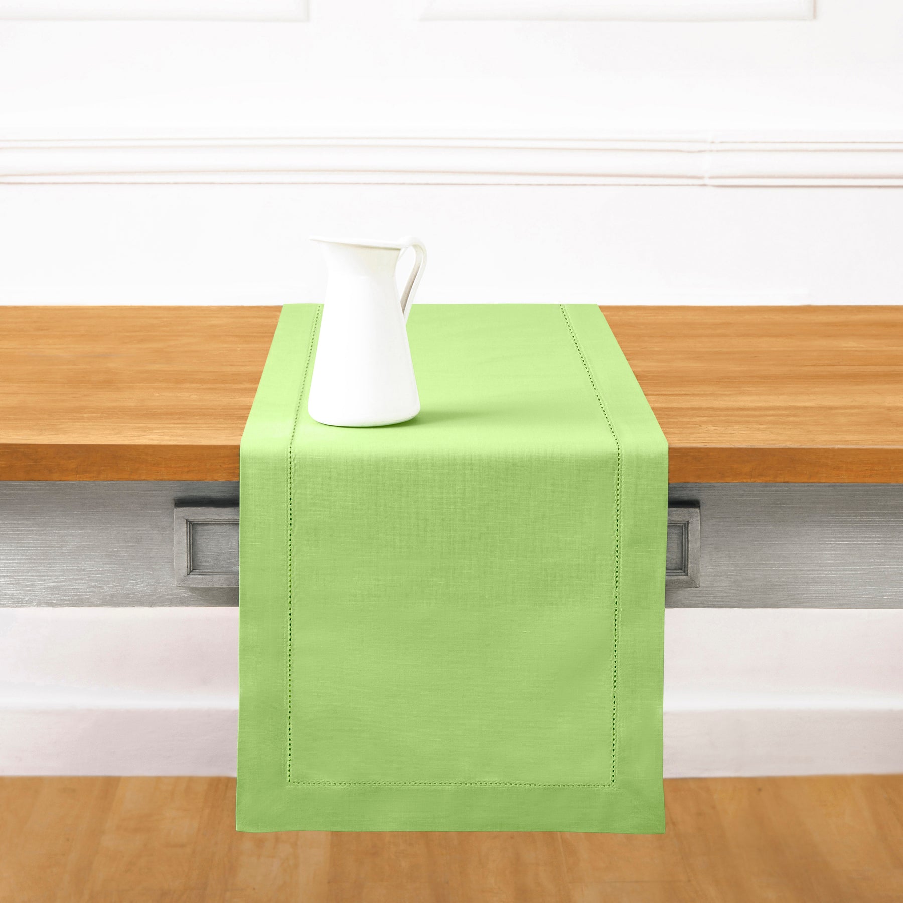 Cotton Linen Hemstitch Table Runner