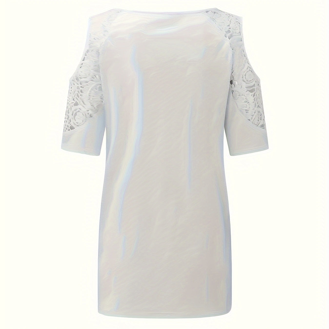 Women's Floral Off Shoulder Top with V-neck Floral Print and Contrasting Lace Blouse