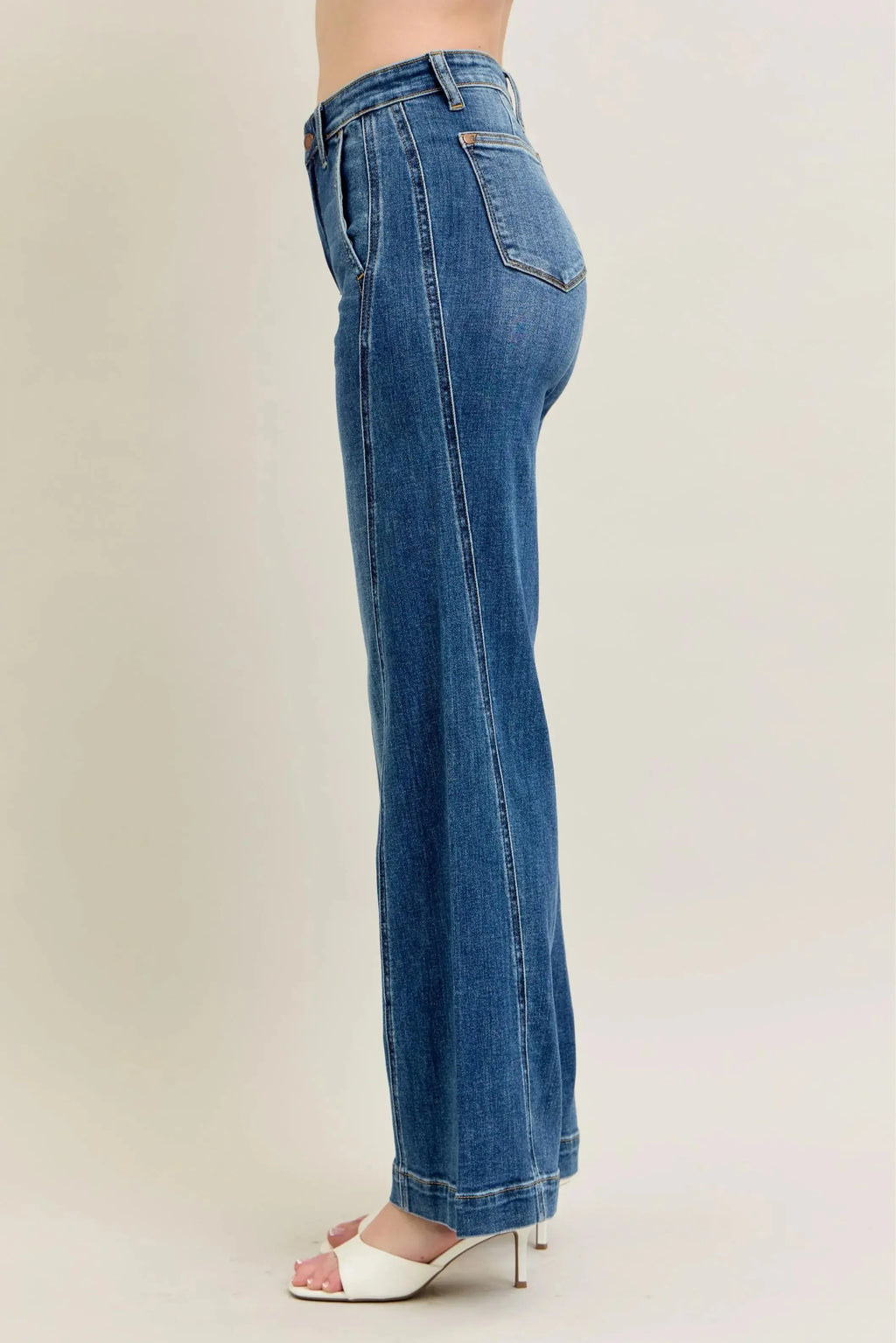 Full Size/Plus Size High Waist Wide Leg Judy Blue Jeans