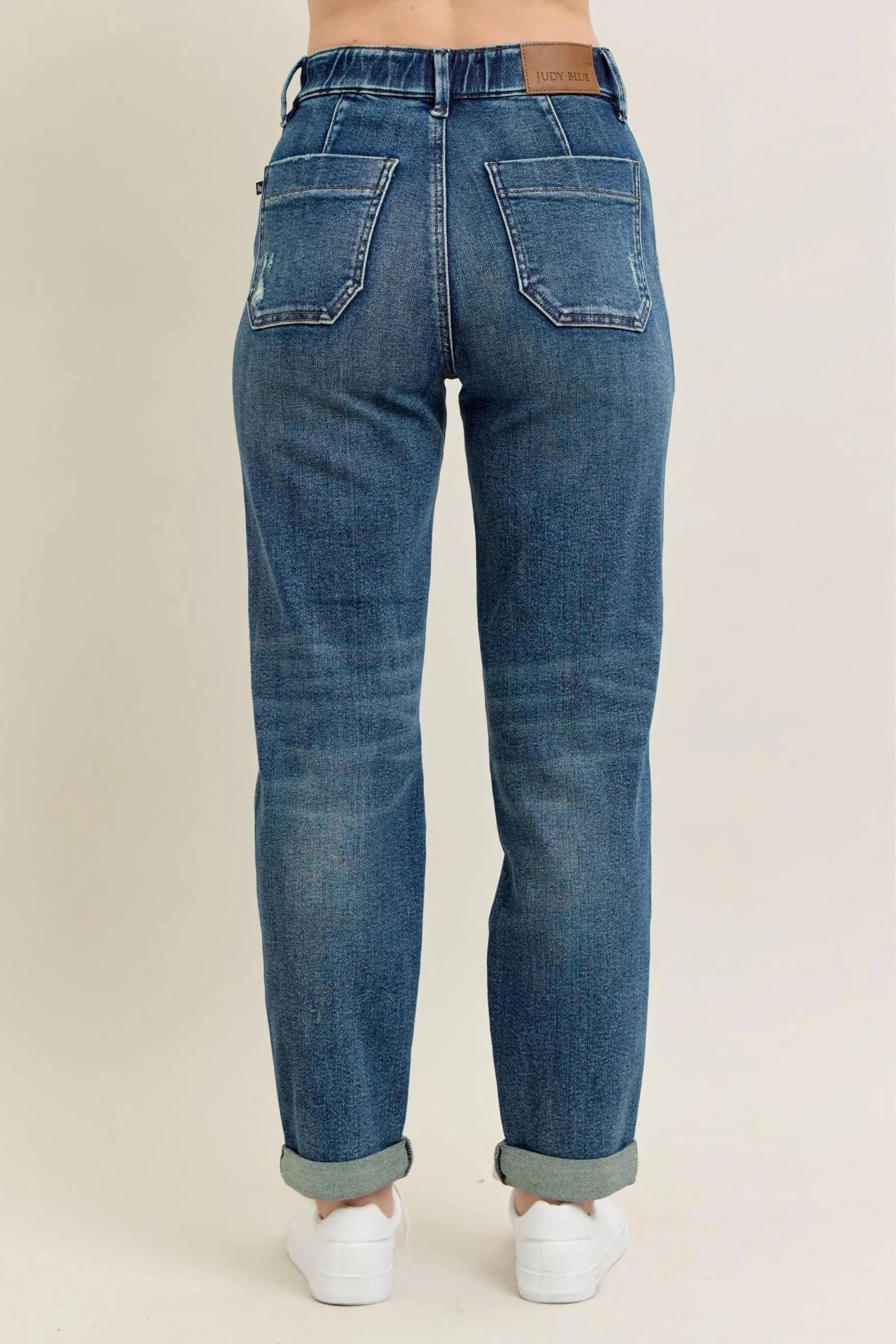 Judy Blue Jeans - Full Size HW Vintage Wash Jeans w/ Drawstring