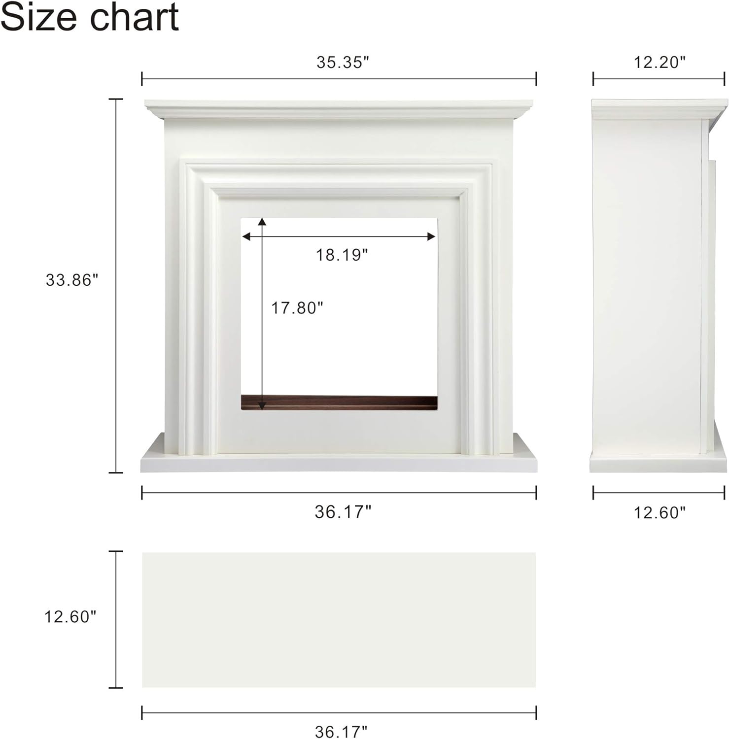 36 Inch Electric Fireplace Mantel Wooden Surround Firebox M1804